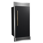 Forno Maderno 28-Inch Built-In Convertible Refrigerator in Black with Antique Brass Handle, 13.6 cu.ft. Right Swing with Decorative Trim - 32-Inch Wide - BonPrix Électroménagers