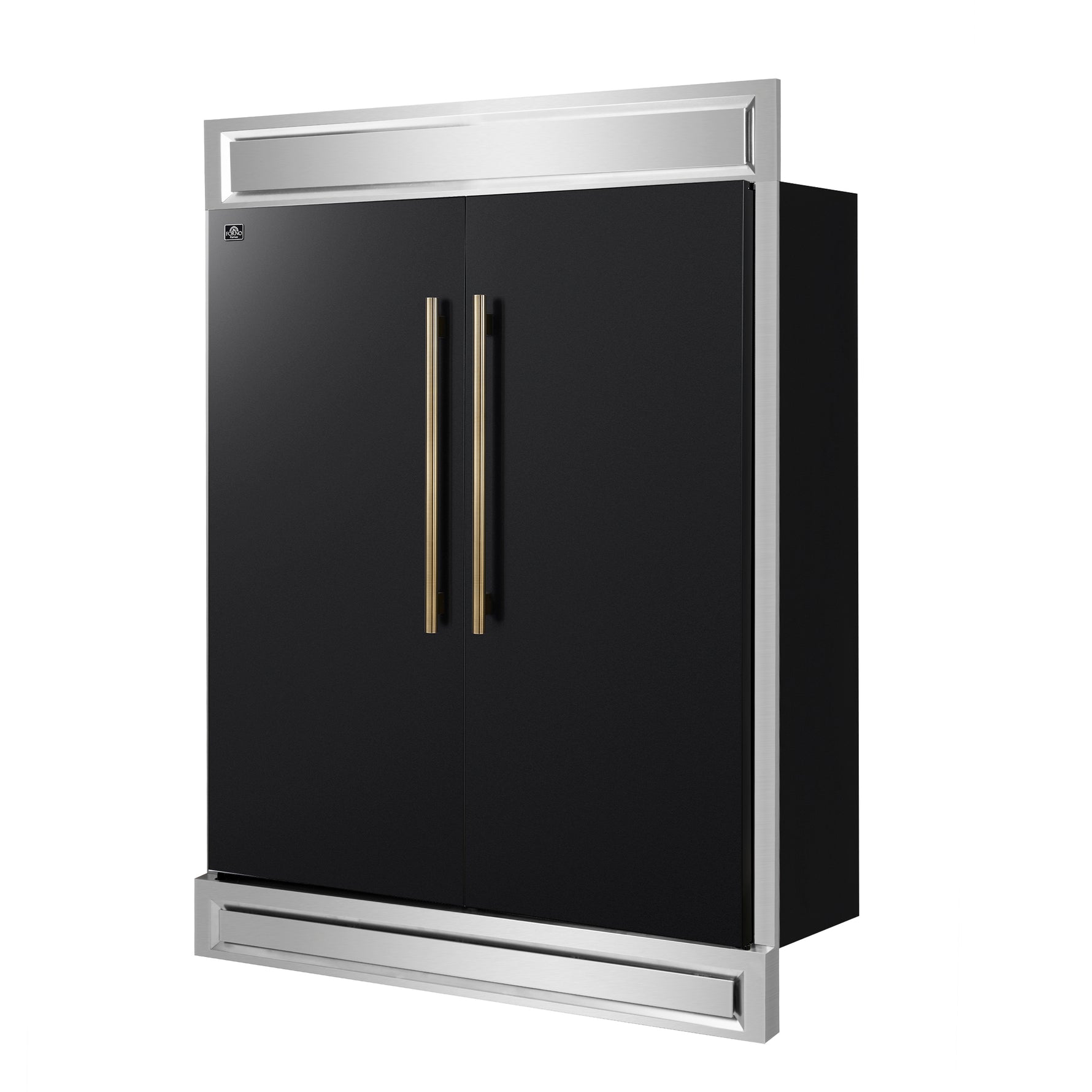 Forno Maderno 2-28-Inch Wide Convertible Refrigerator/Freezer in Black, Decorative Trim, 27.2 cu.ft, 84-Inch High, ENERGY STAR Certified - BonPrix Électroménagers