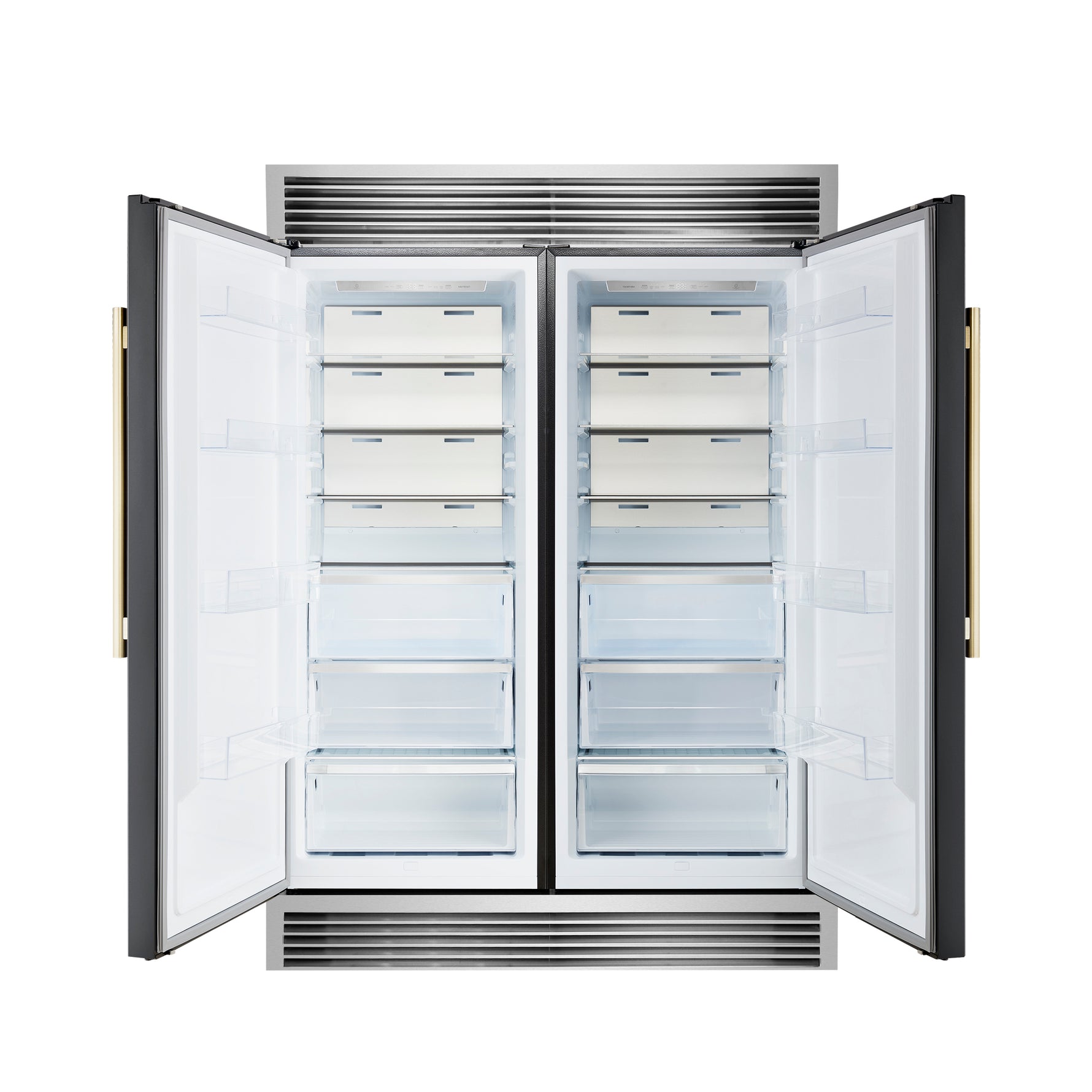 Forno Maderno 2-28-Inch Wide Convertible Refrigerator/Freezer in Black, Decorative Trim Grill, 27.2 cu.ft, 84-Inch High, ENERGY STAR Certified - BonPrix Électroménagers