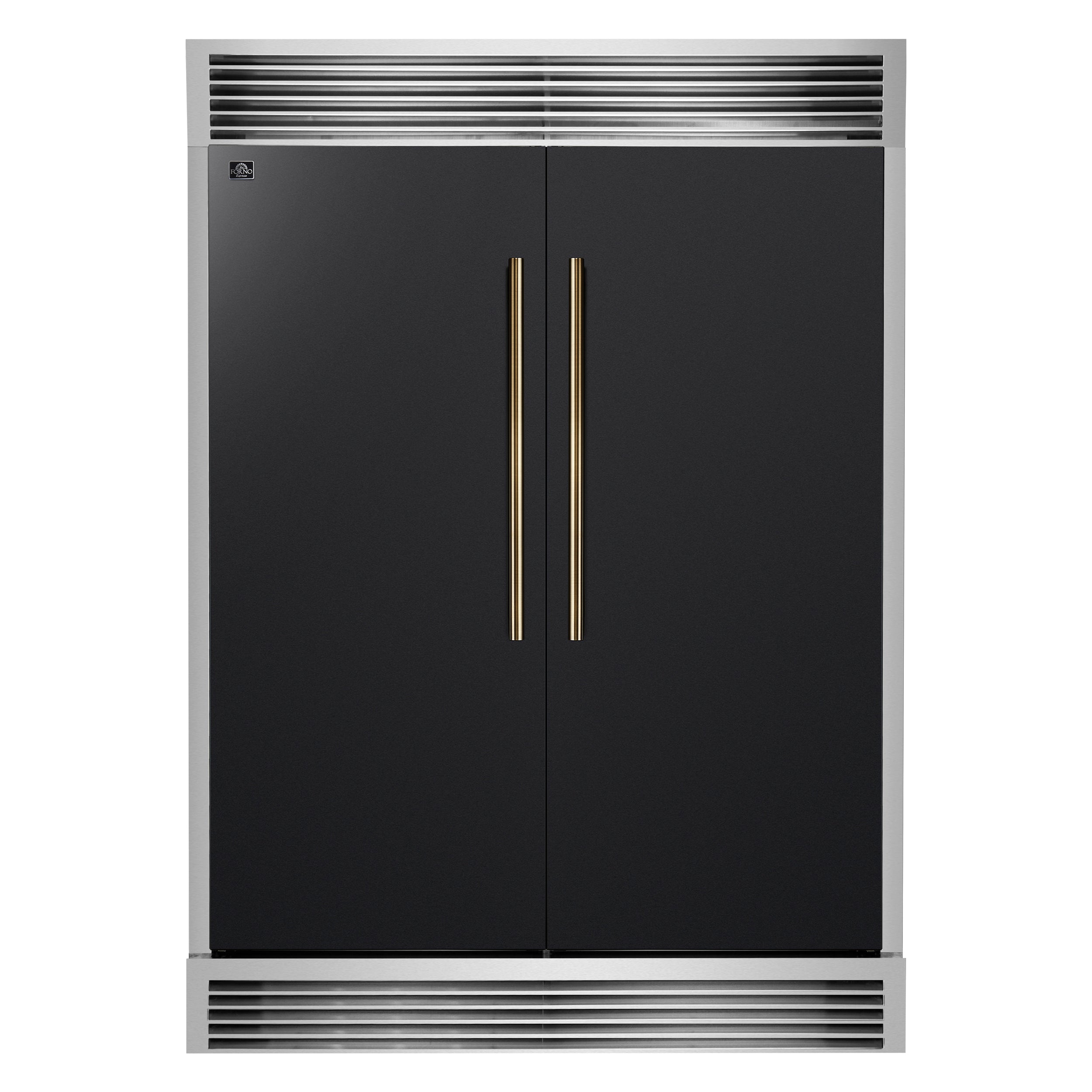 Forno Maderno 2-28-Inch Wide Convertible Refrigerator/Freezer in Black, Decorative Trim Grill, 27.2 cu.ft, 84-Inch High, ENERGY STAR Certified - BonPrix Électroménagers