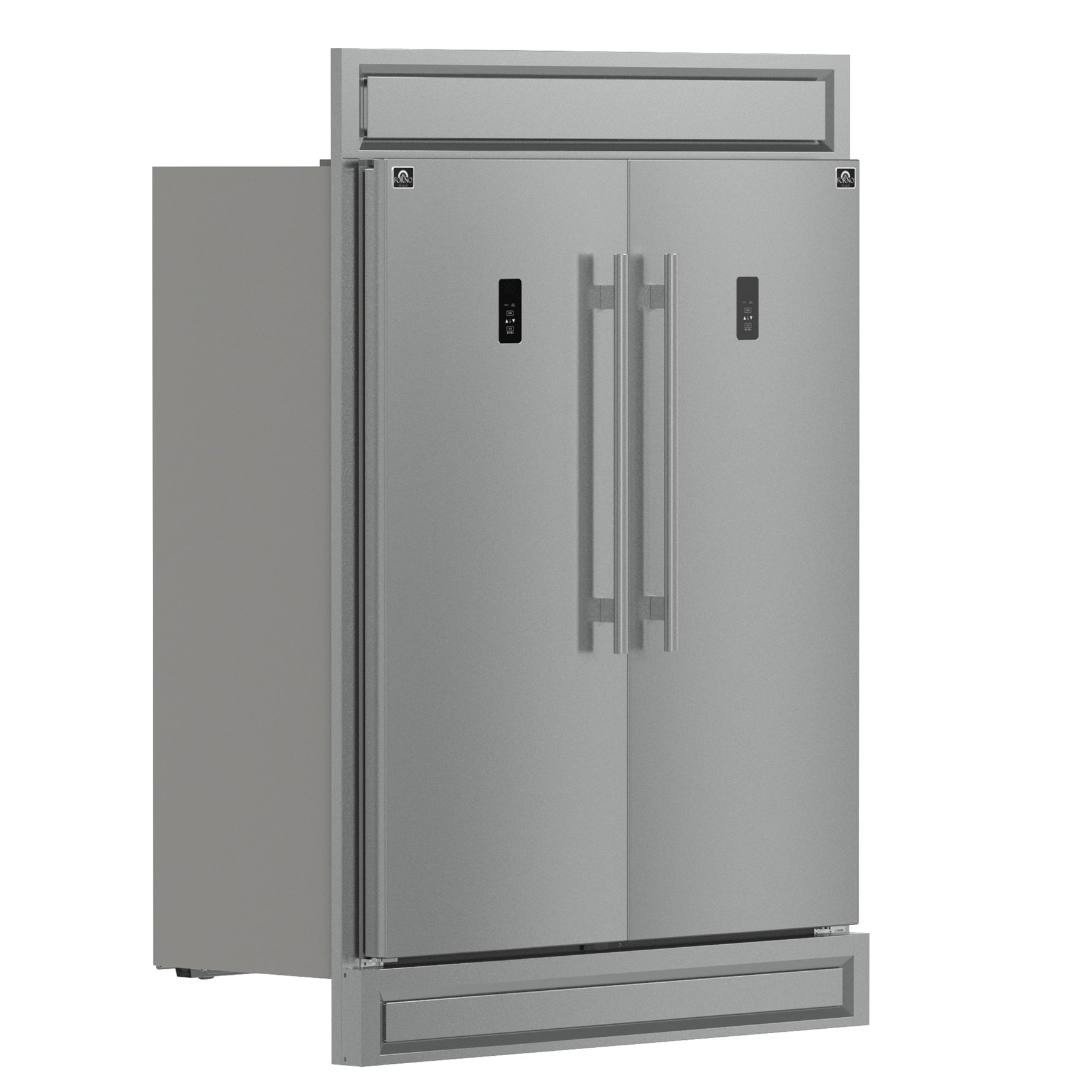 Forno Fortezza 60 Inch Convertible Refrigerator/Freezer with Modern Trim Kit, Stainless Steel, Total No Frost, with Automatic Ice Maker - BonPrix Électroménagers