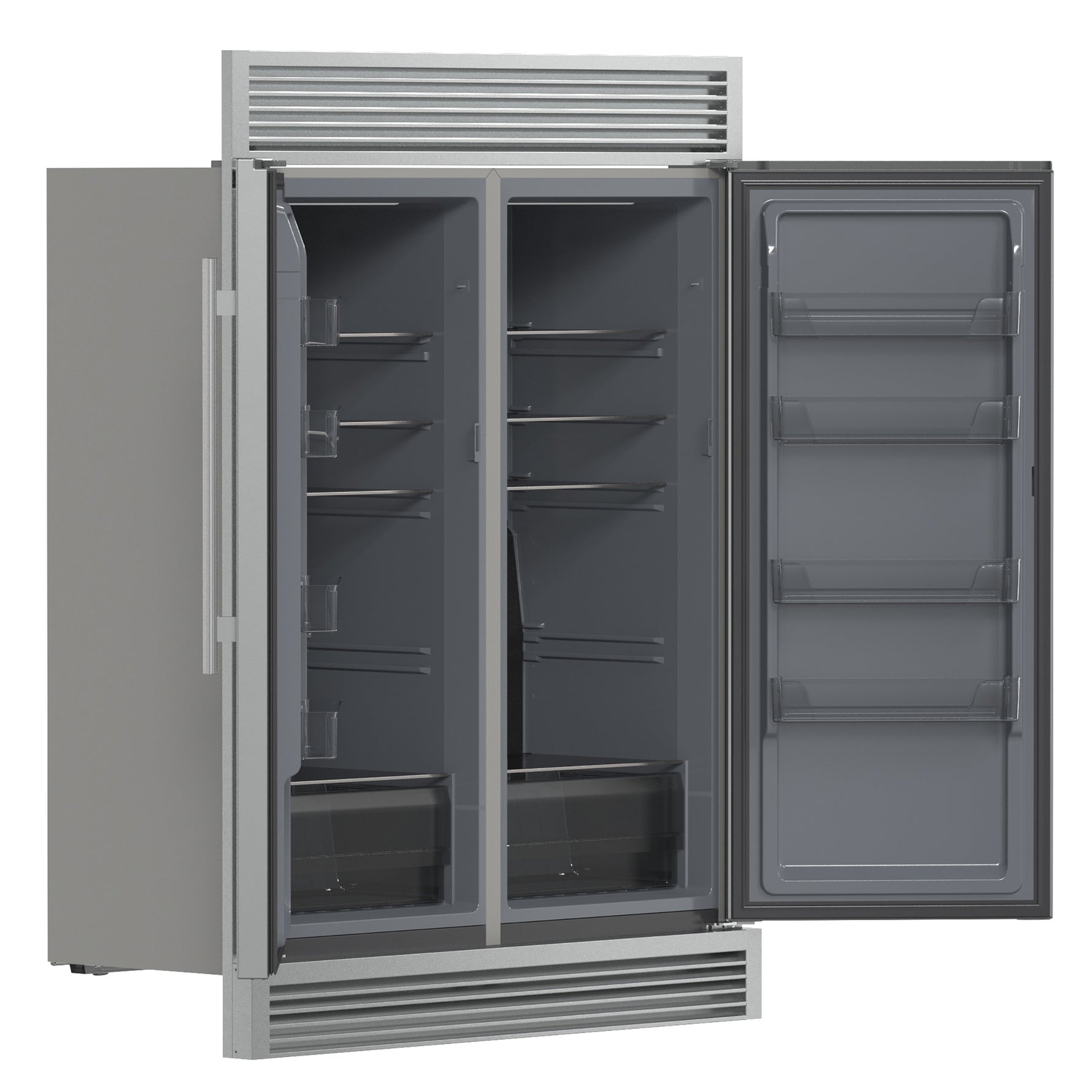 Forno Fortezza 60 Inch Convertible Refrigerator/Freezer with Trim Grill, Stainless Steel, Total No Frost, with Automatic Ice Maker - BonPrix Électroménagers