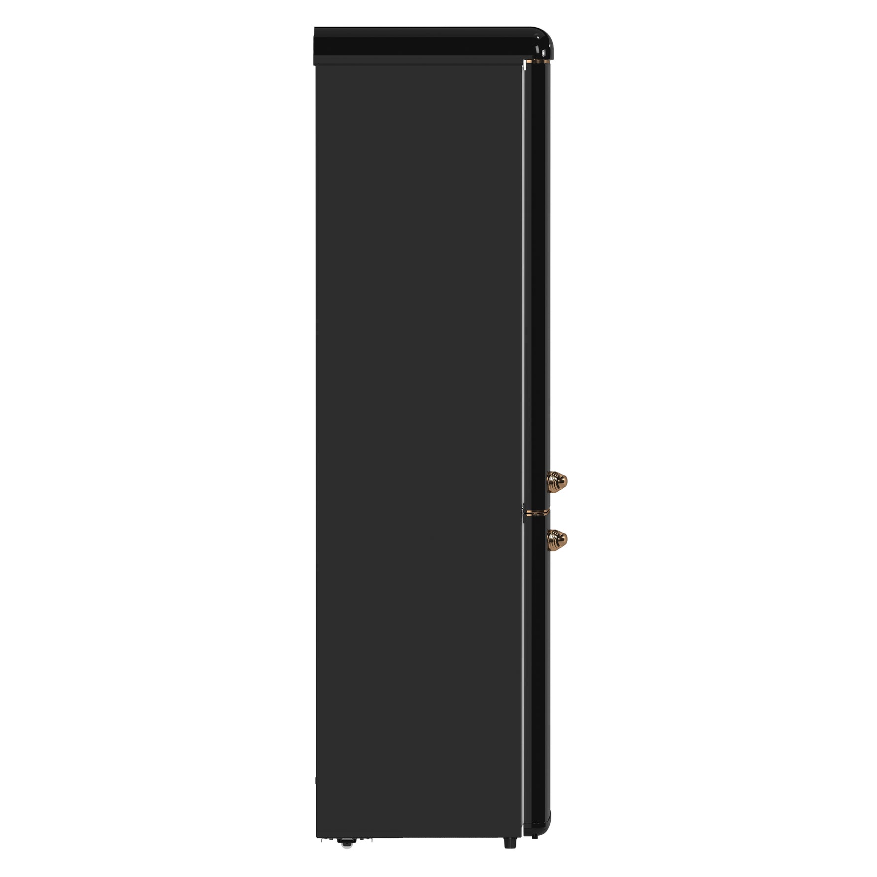 Forno Storico 22-Inch Retro bottom freezer Fridge in Black, 9 cu.ft, copper-tone handle - BonPrix Électroménagers