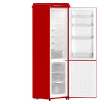 Forno Storico 22-Inch Retro bottom freezer Fridge in Red, 9 cu.ft, silver handle - BonPrix Électroménagers
