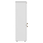 Forno Storico 22-Inch Retro bottom freezer Fridge in White, 9 cu.ft, copper-tone handle - BonPrix Électroménagers