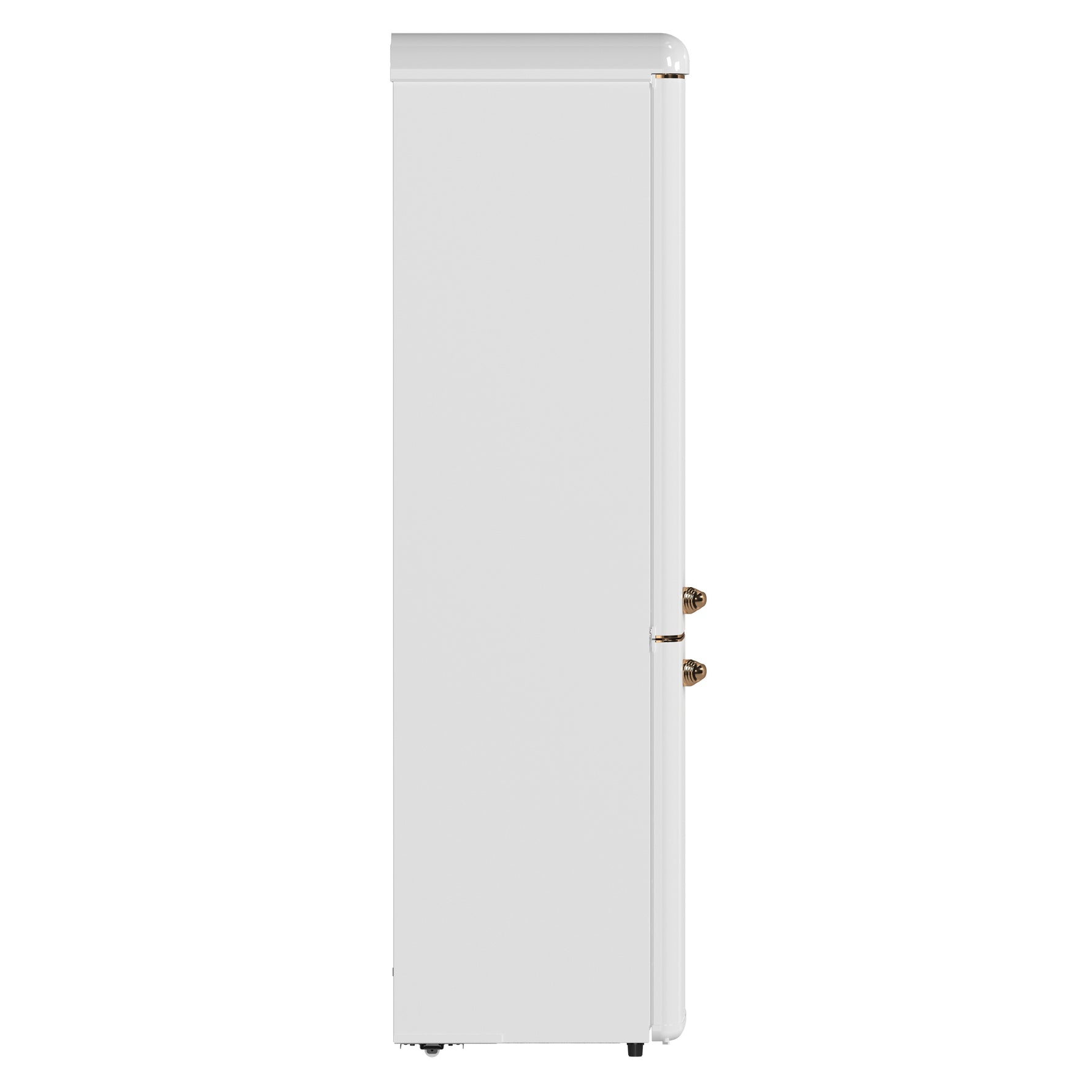 Forno Storico 22-Inch Retro bottom freezer Fridge in White, 9 cu.ft, copper-tone handle - BonPrix Électroménagers