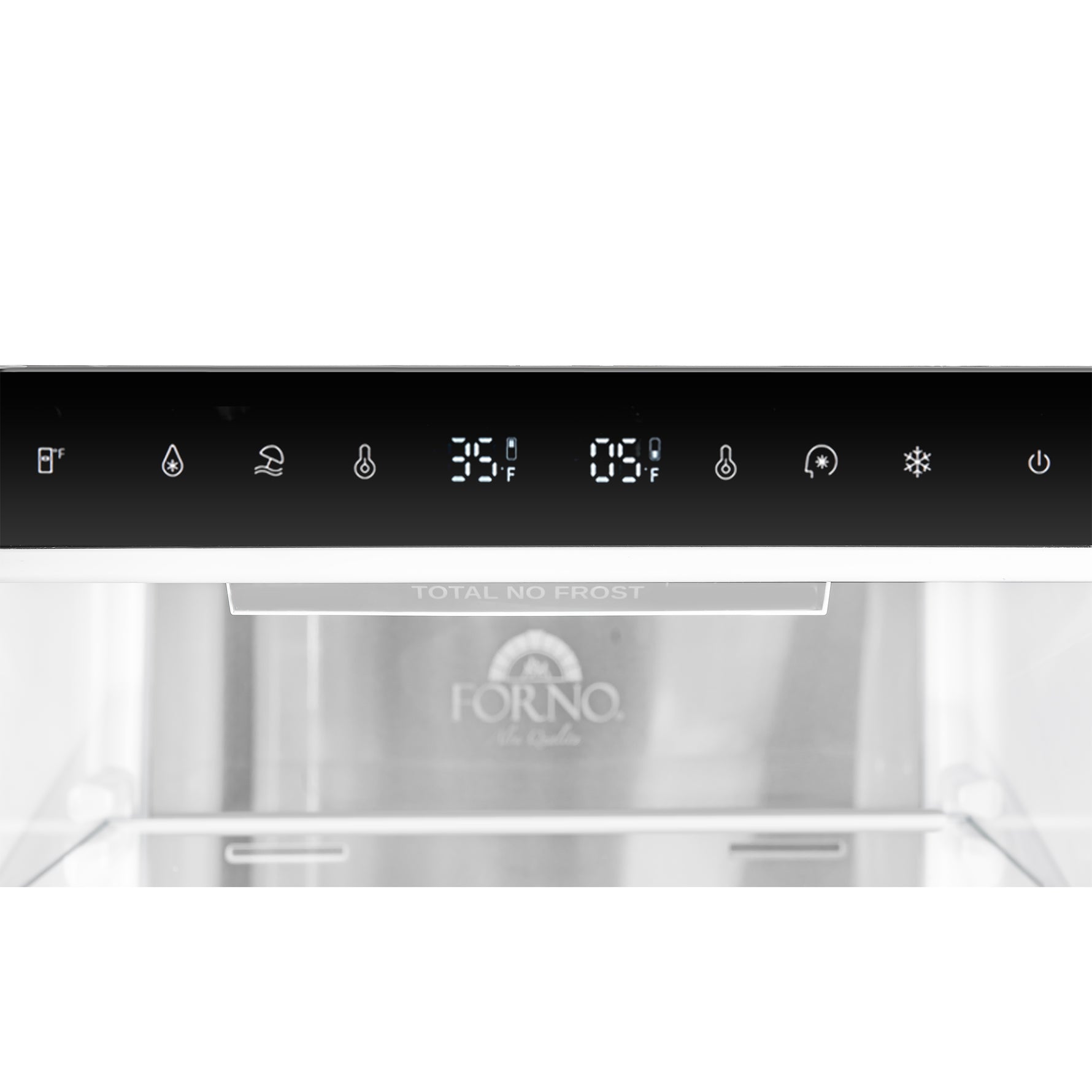 Custodia 24" Bottom Freezer, 10.3 cf., Left Swing, Ice Maker, Total No frost, Black, Antique Brass handles
