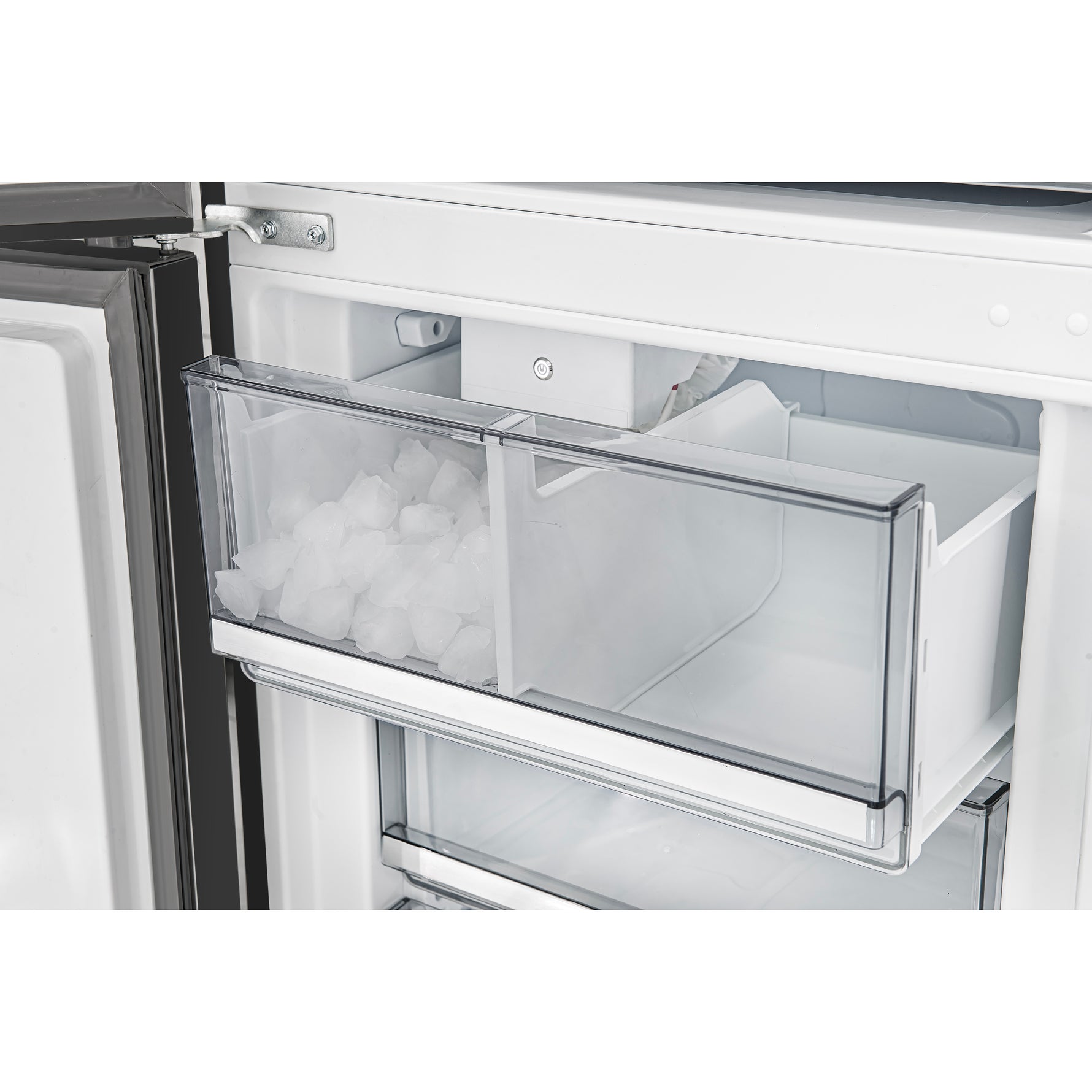Custodia 24" Bottom Freezer, 10.3 cf., Left Swing, Ice Maker, Total No frost, Black, Antique Brass handles