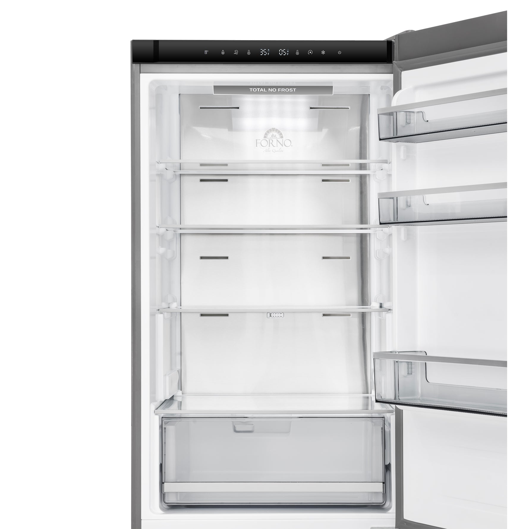 Custodia 24" Bottom Freezer, 10.3 cf., Right Swing, Total No frost, Stainless Steel handles