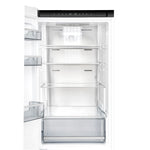 Custodia 24" Bottom Freezer, 10.3 cf., Left Swing, Ice Maker, Total No frost, White, Antique Brass handles