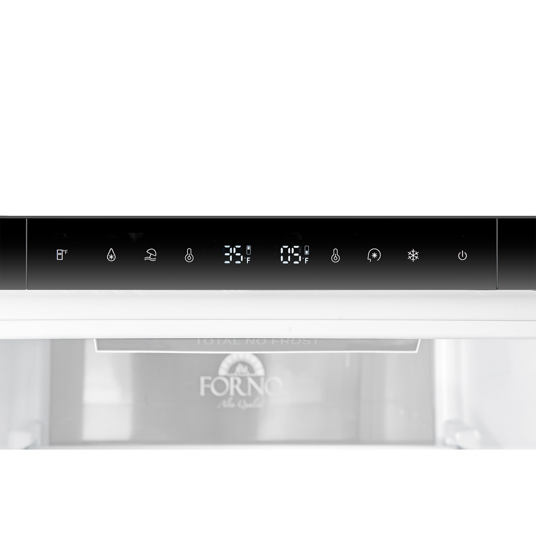 Custodia 24" Bottom Freezer, 10.3 cf., Left Swing, Ice Maker, Total No frost, White, Antique Brass handles