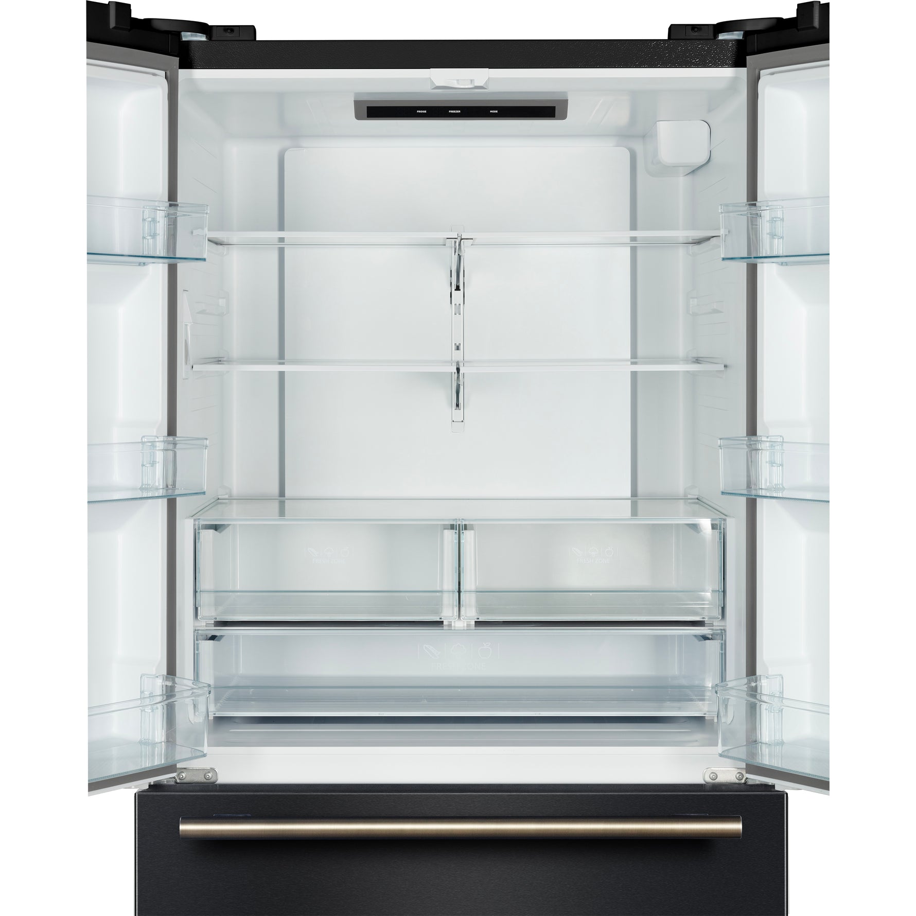 Forno Rivello 36 Inch French Door Refrigerator in Black with Antique Brass, Internal Water Dispenser, Filtered Ice, Adjustable Shelves, Energy Star Certified - BonPrix Électroménagers