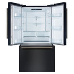 Forno Rivello 36 Inch French Door Refrigerator in Black with Antique Brass, Internal Water Dispenser, Filtered Ice, Adjustable Shelves, Energy Star Certified - BonPrix Électroménagers