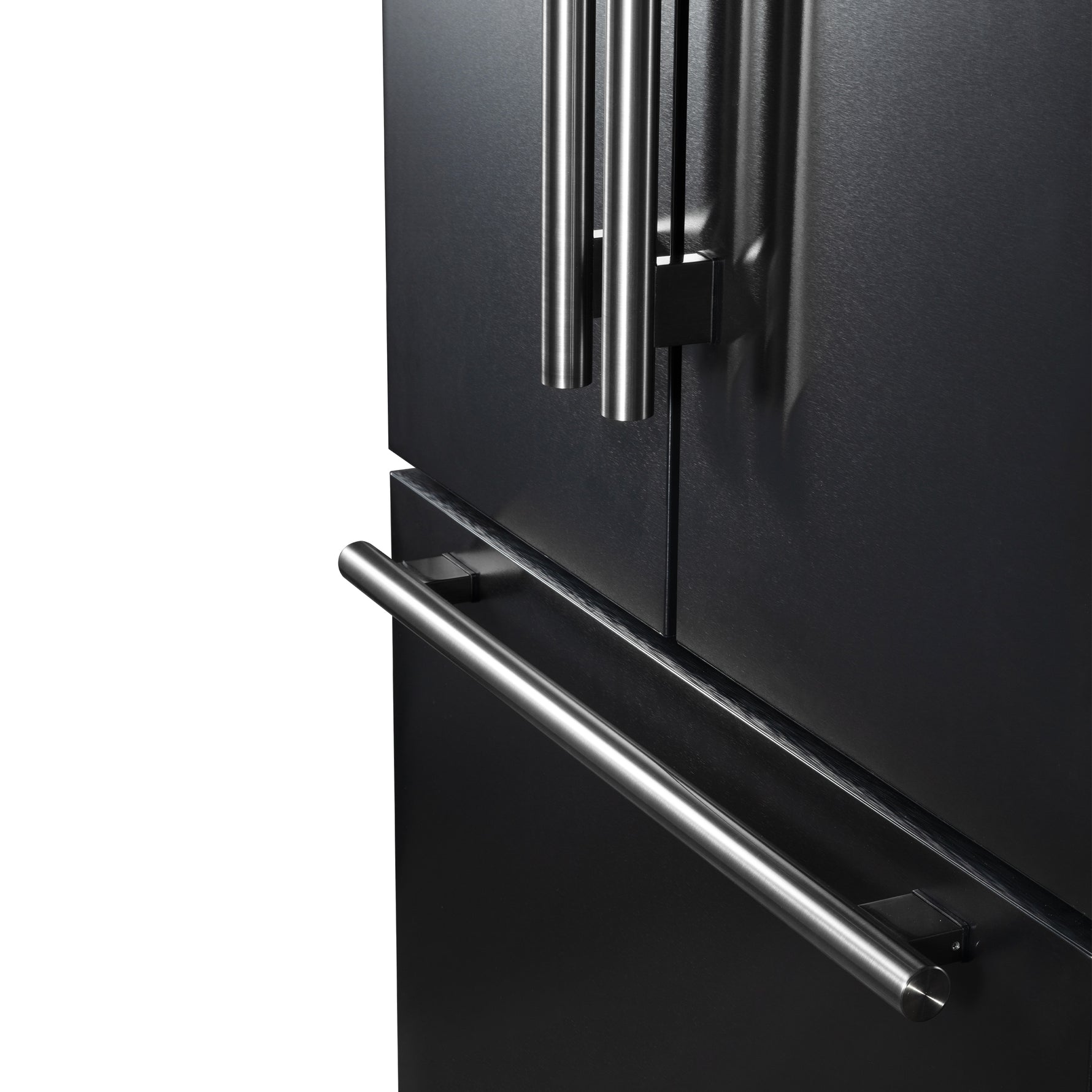 Forno Rivello 36 Inch French Door Refrigerator in Black with Antique Brass, Internal Water Dispenser, Filtered Ice, Adjustable Shelves, Energy Star Certified - BonPrix Électroménagers