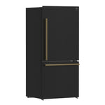 Forno Milano Espresso 31-Inch Bottom Freezer Refrigerator, Black, 17.2 cu.ft Capacity, Energy Efficient - BonPrix Électroménagers