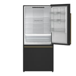 Forno Milano Espresso 31-Inch Bottom Freezer Refrigerator, Black, 17.2 cu.ft Capacity, Energy Efficient - BonPrix Électroménagers
