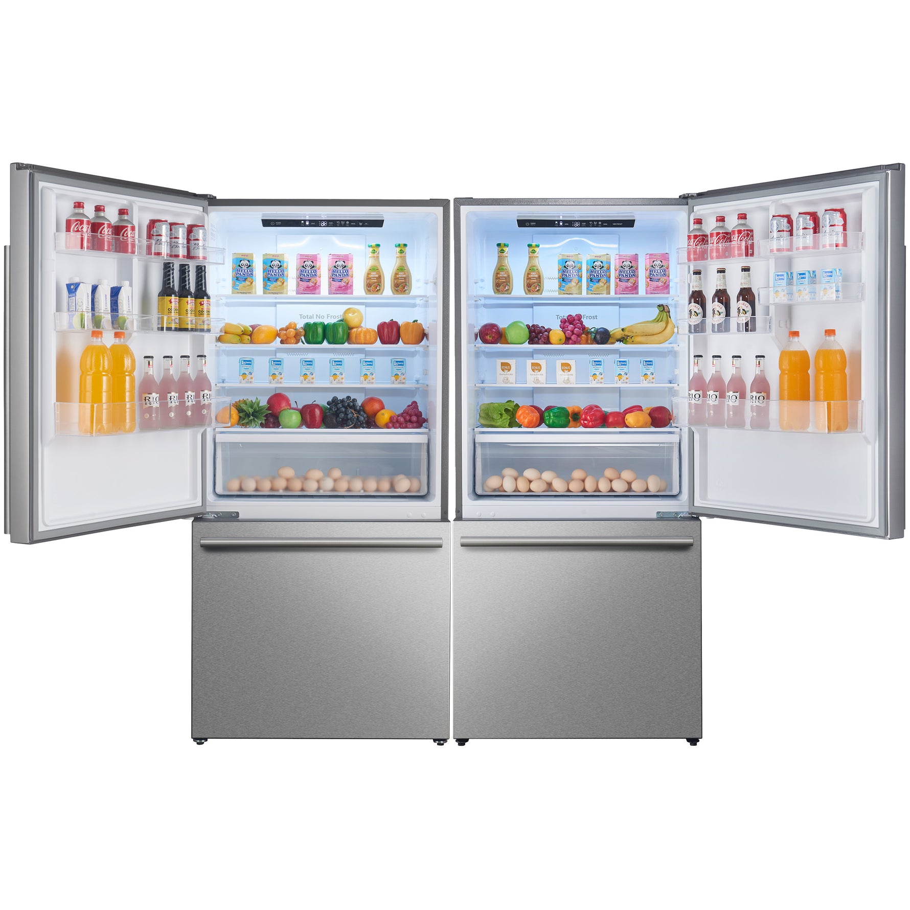Forno Milano 2-Piece 62-Inch Freestanding Dual Bottom Freezer Refrigerator, Stainless Steel – 34.4 cu.ft, Touch Control, Ice Maker - BonPrix Électroménagers