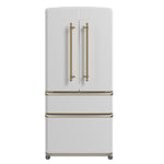 Forno Luigi 33-Inch French Door Refrigerator, 18 cu.ft, White Finish, Antique Brass Handles, ENERGY STAR Certified - BonPrix Électroménagers