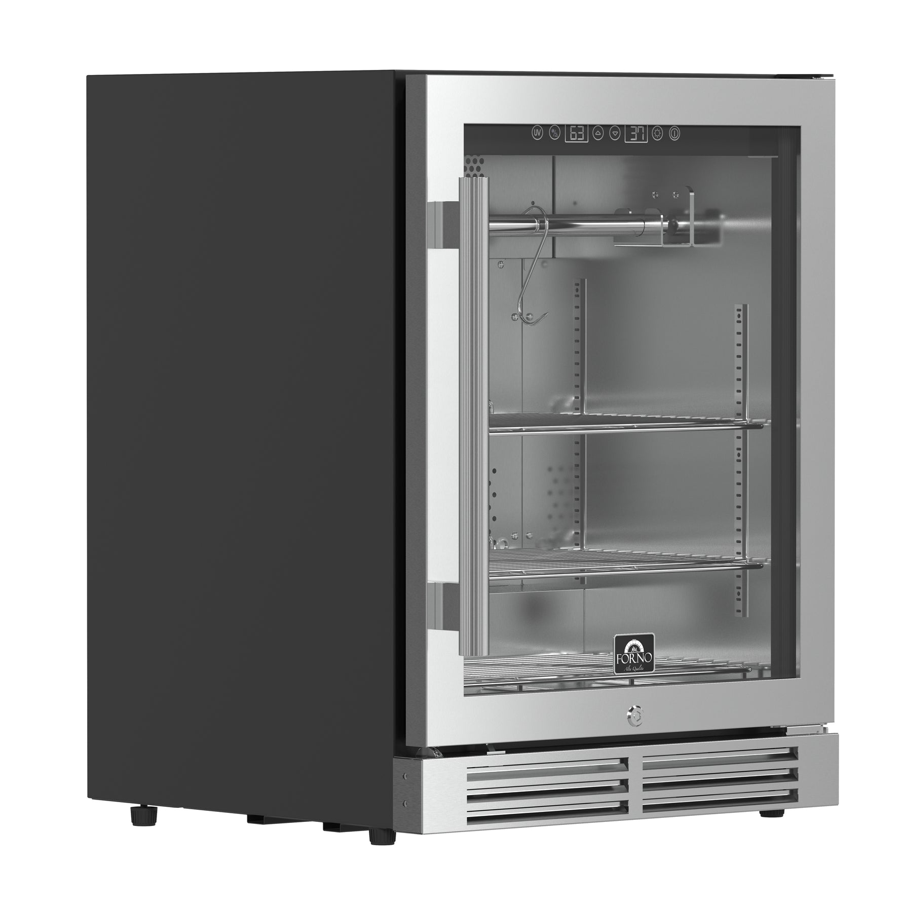 Forno Asciutto 24-Inch Dry Aging Cabinet, Stainless Steel 304, 4.41 cu.ft, LED Lighting, Adjustable Shelves - BonPrix Électroménagers