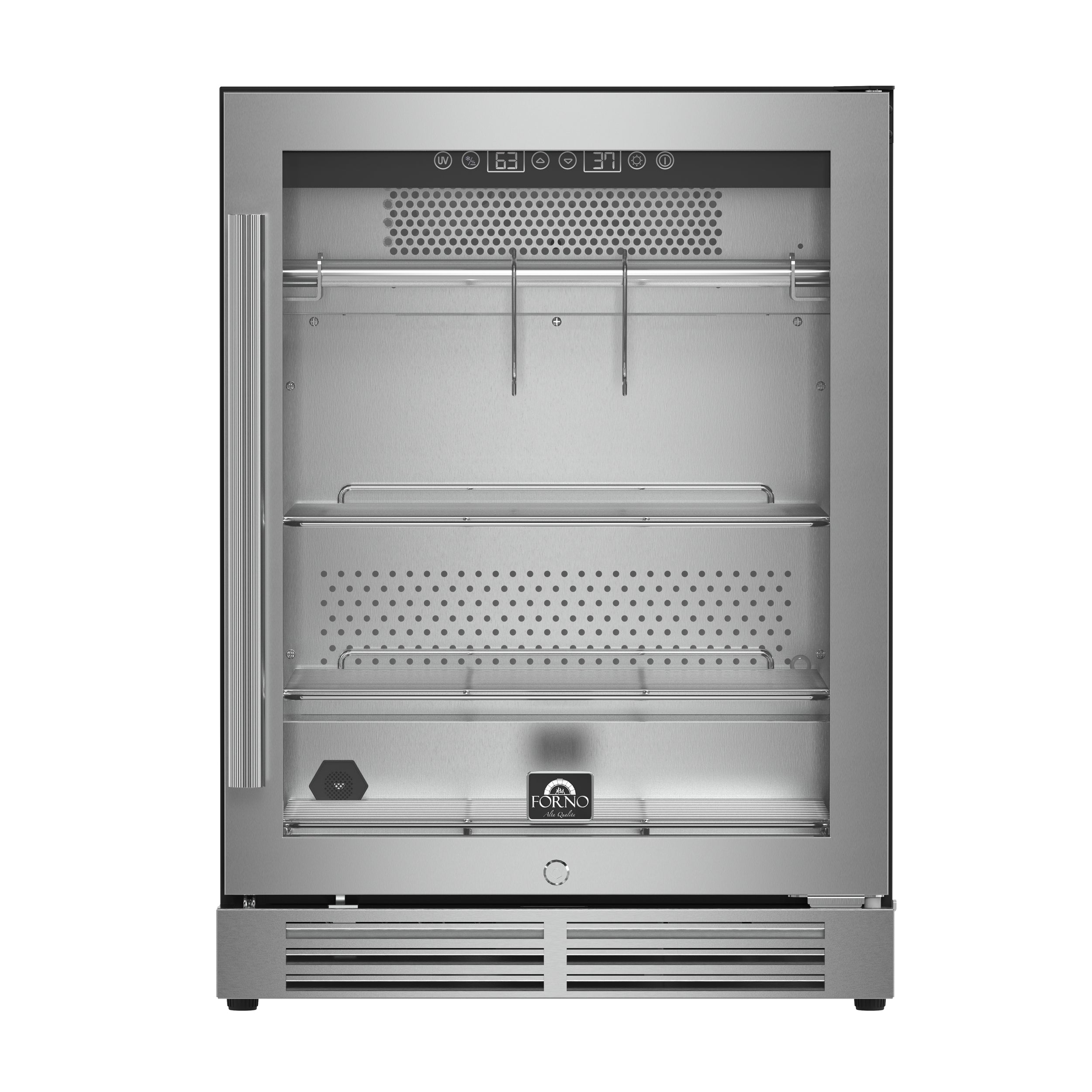 Forno Asciutto 24-Inch Dry Aging Cabinet, Stainless Steel 304, 4.41 cu.ft, LED Lighting, Adjustable Shelves - BonPrix Électroménagers