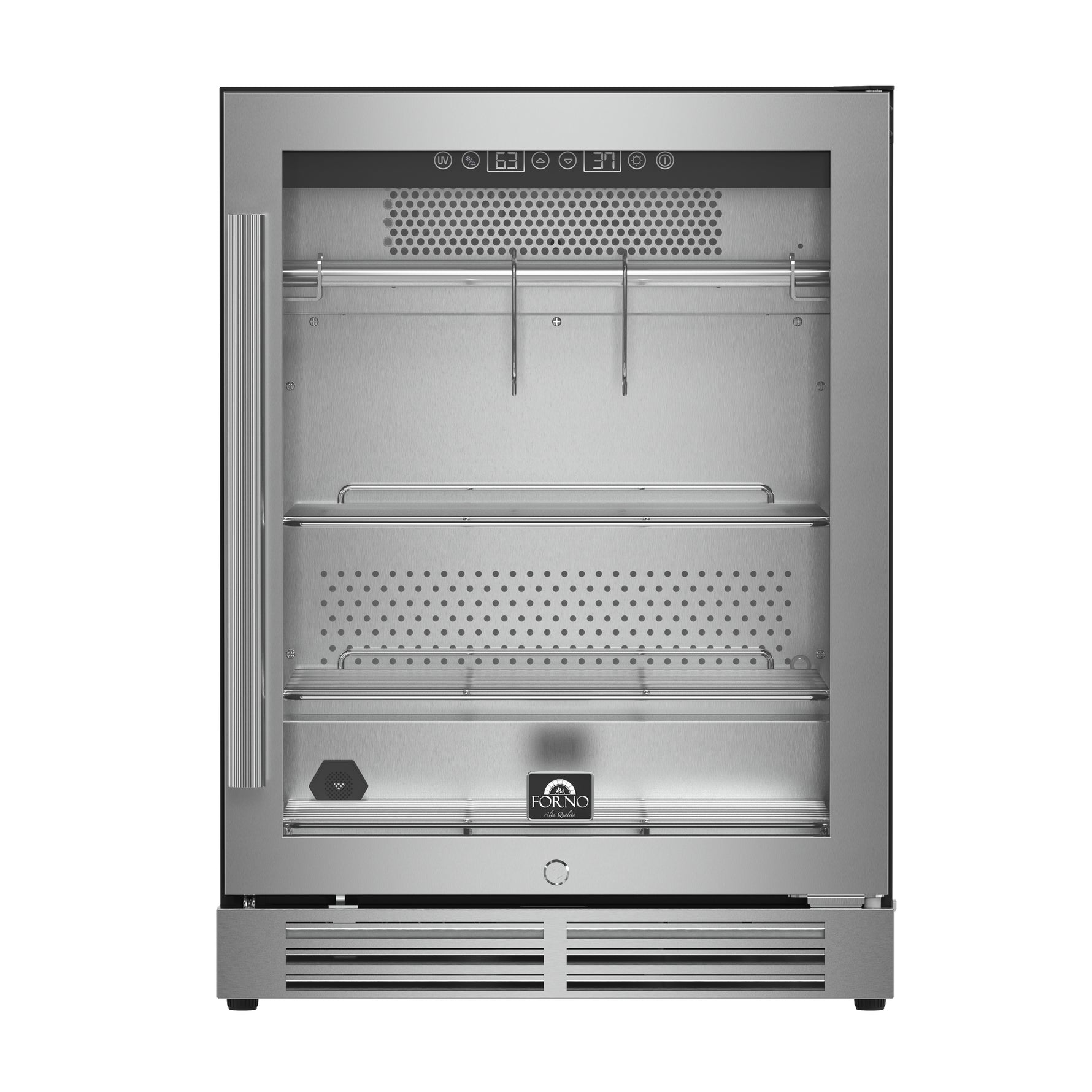 Forno Asciutto 24-Inch Dry Aging Cabinet, Stainless Steel 304, 4.41 cu.ft, LED Lighting, Adjustable Shelves - BonPrix Électroménagers