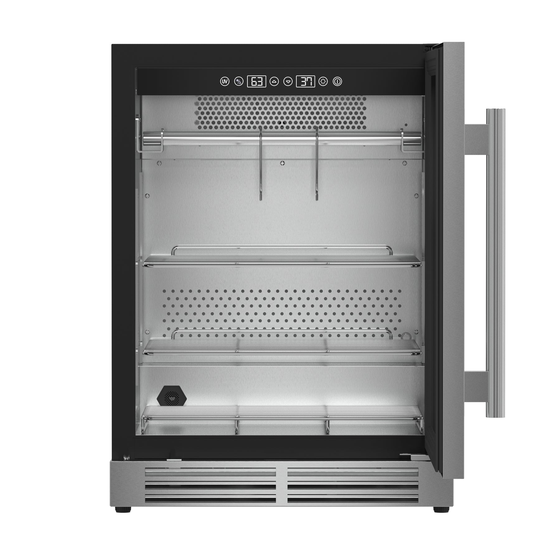 Forno Asciutto 24-Inch Dry Aging Cabinet, Stainless Steel 304, 4.41 cu.ft, LED Lighting, Adjustable Shelves - BonPrix Électroménagers