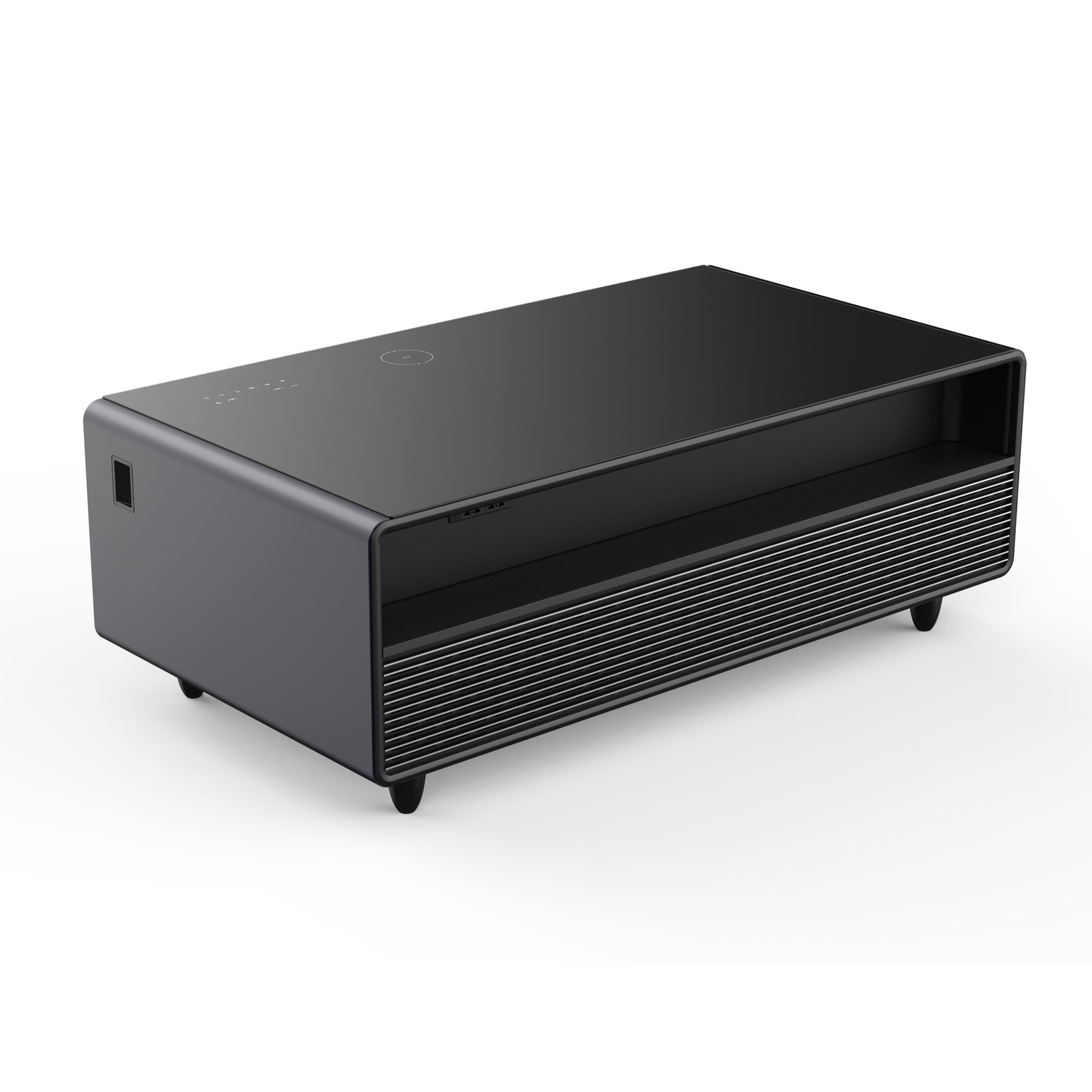 Forno Evoluto Tavolo 51-Inch Black Smart Coffee Table – Dual Refrigerator Drawers, Bluetooth 5.0 Audio, Wireless Charging & RGB Ambient Light - BonPrix Électroménagers