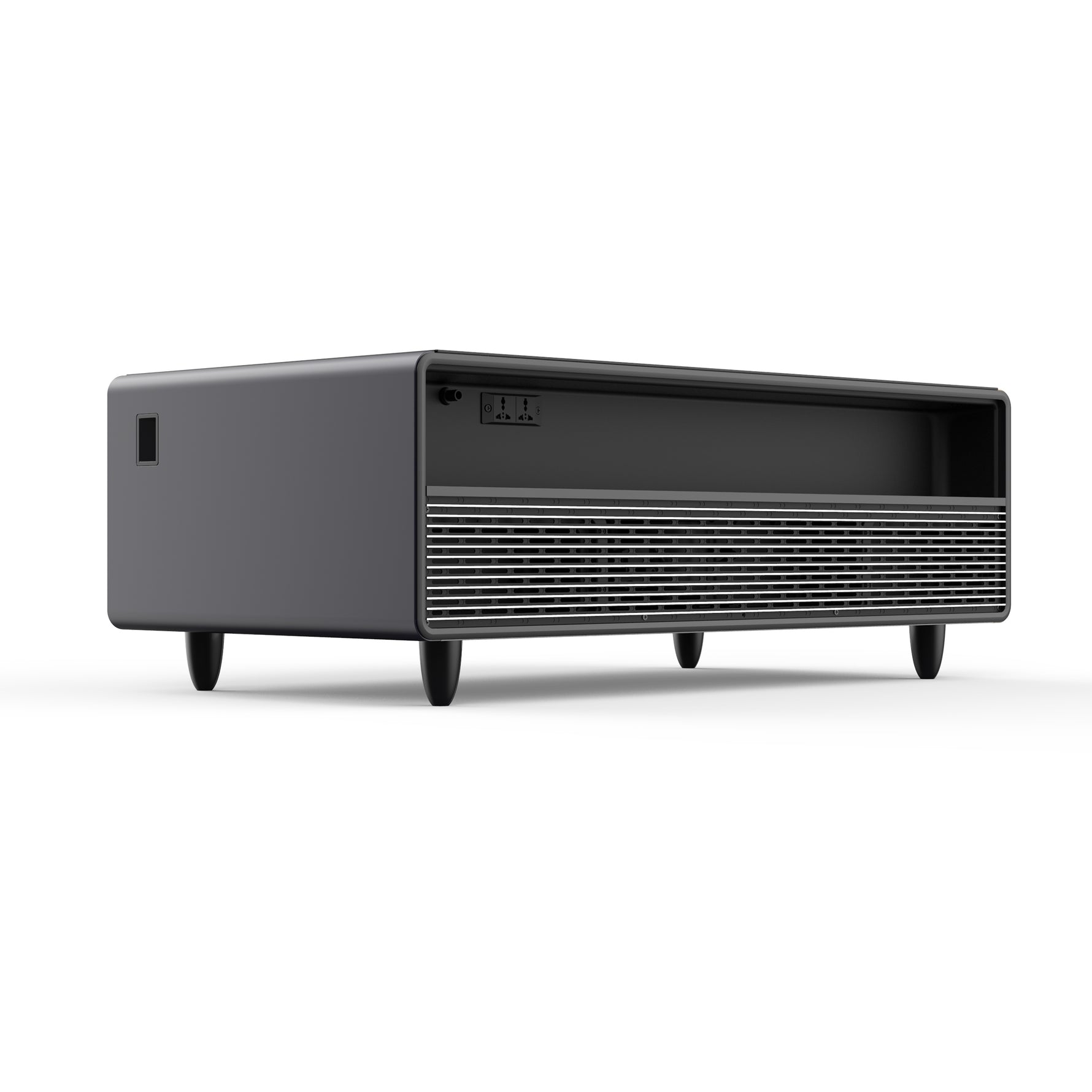 Forno Evoluto Tavolo 51-Inch Black Smart Coffee Table – Dual Refrigerator Drawers, Bluetooth 5.0 Audio, Wireless Charging & RGB Ambient Light - BonPrix Électroménagers