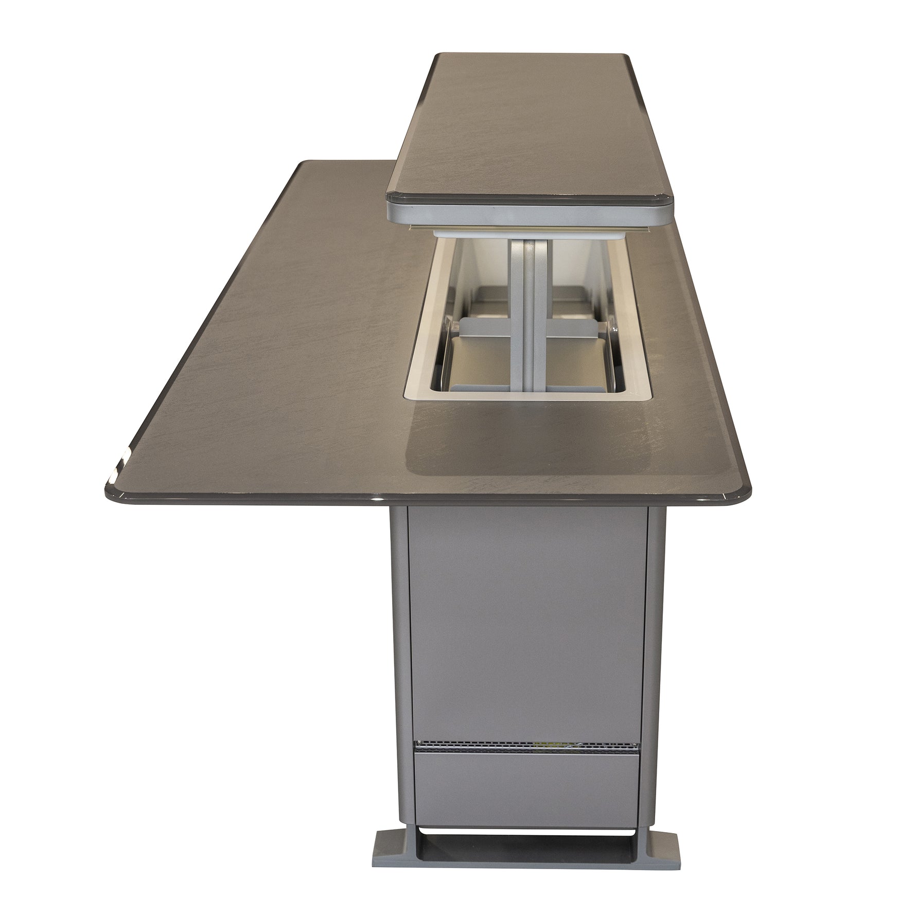 Elevato Smart Bar Table, Sandstone Black, 5.3 cu.ft fridge and freezer with Bluetooth control - BonPrix Électroménagers