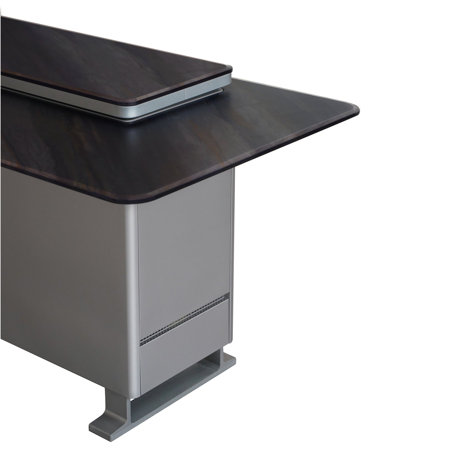 Elevato Smart Bar Table, Midnight Marble, 5.3 cu.ft fridge and freezer with Bluetooth control