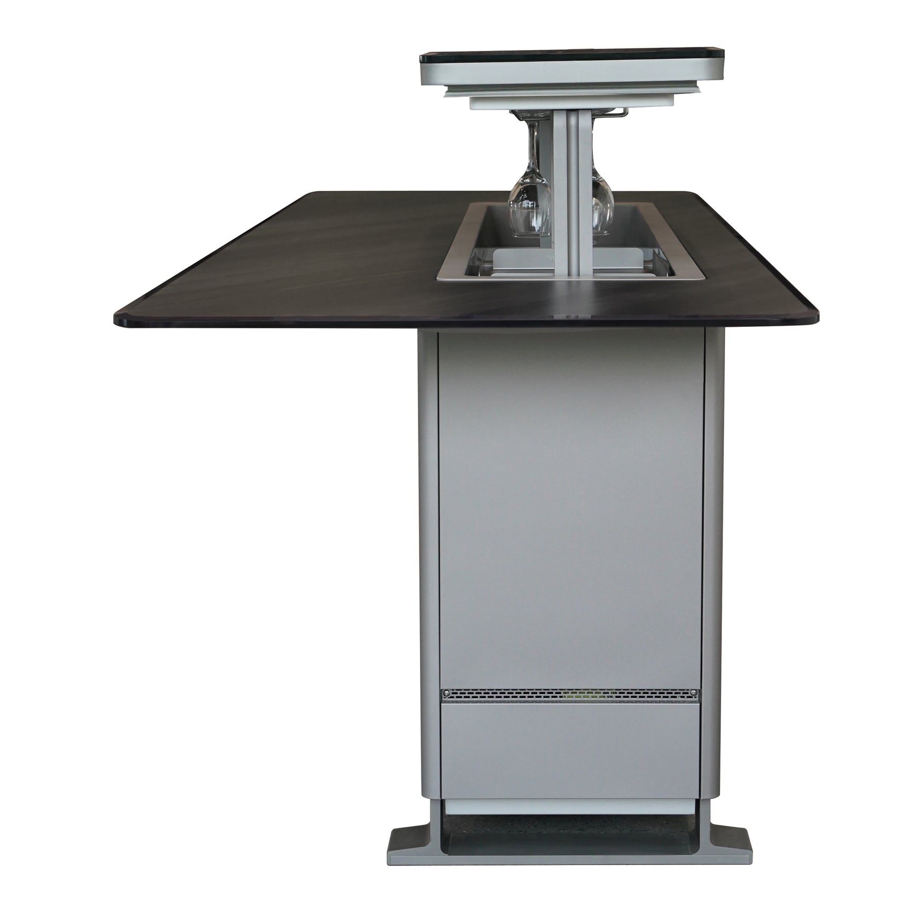 Elevato Smart Bar Table, Midnight Marble, 5.3 cu.ft fridge and freezer with Bluetooth control