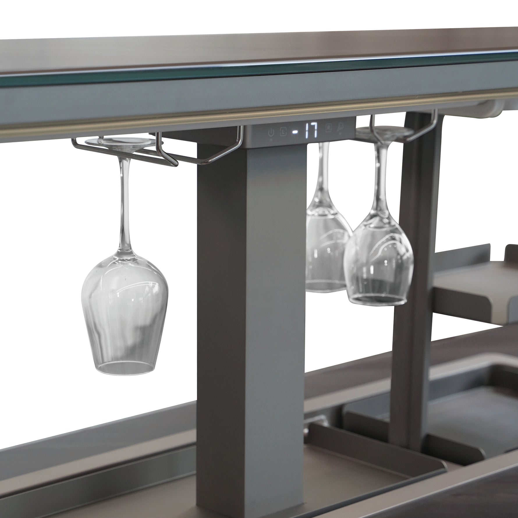 Elevato Smart Bar Table, Midnight Marble, 5.3 cu.ft fridge and freezer with Bluetooth control