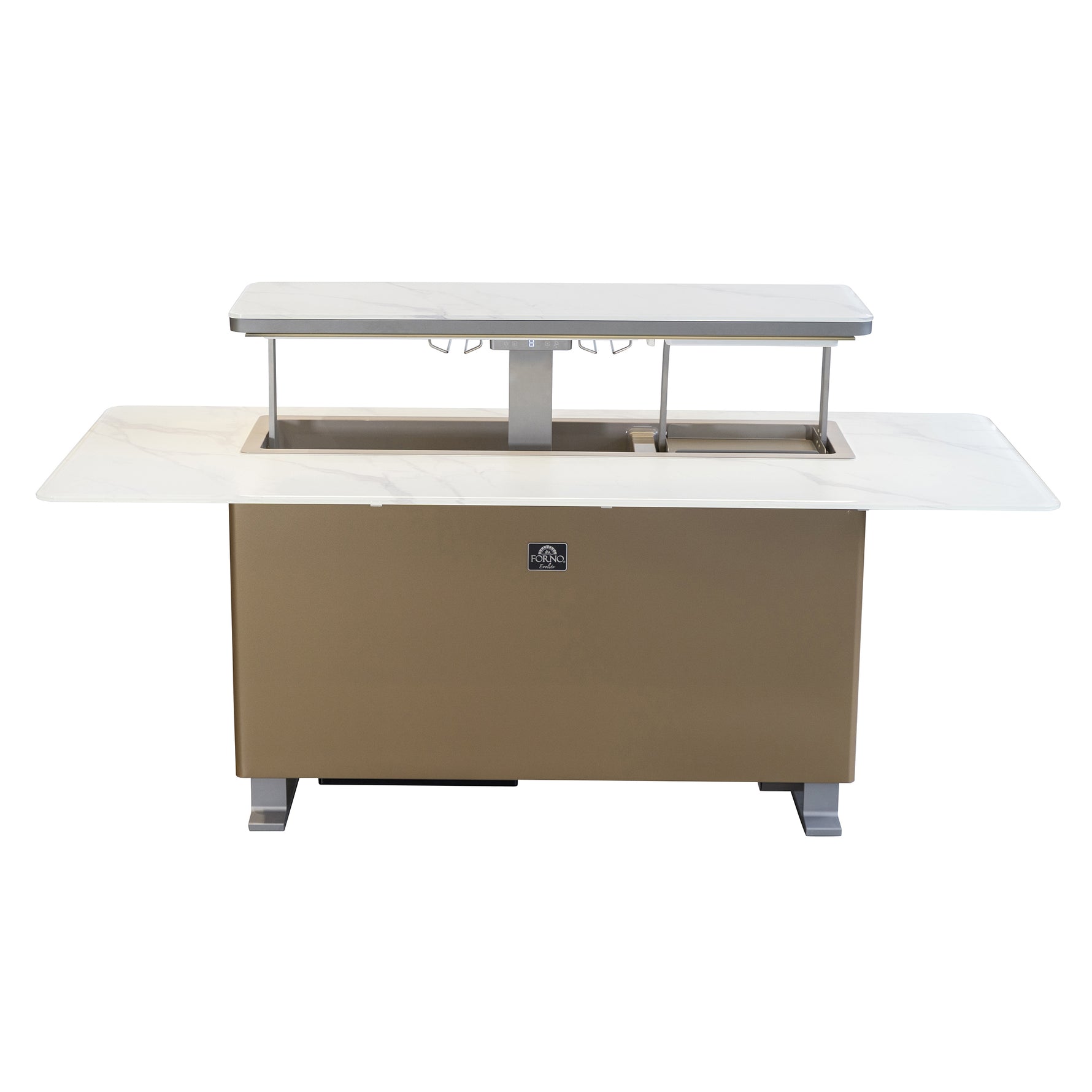 Elevato Smart Bar Table in White, 5.3 cu.ft fridge and freezer with Bluetooth control - BonPrix Électroménagers