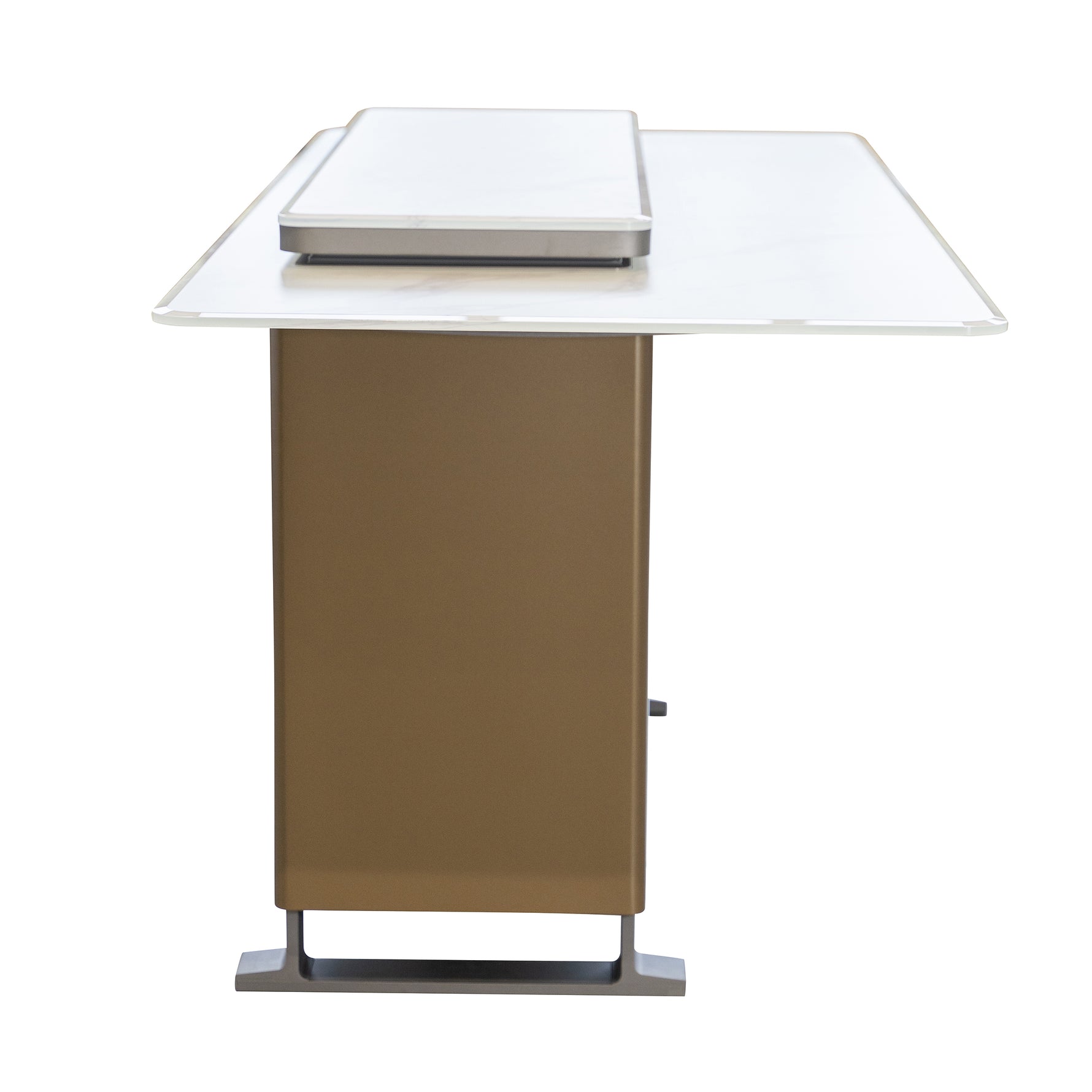 Elevato Smart Bar Table in White, 5.3 cu.ft fridge and freezer with Bluetooth control - BonPrix Électroménagers