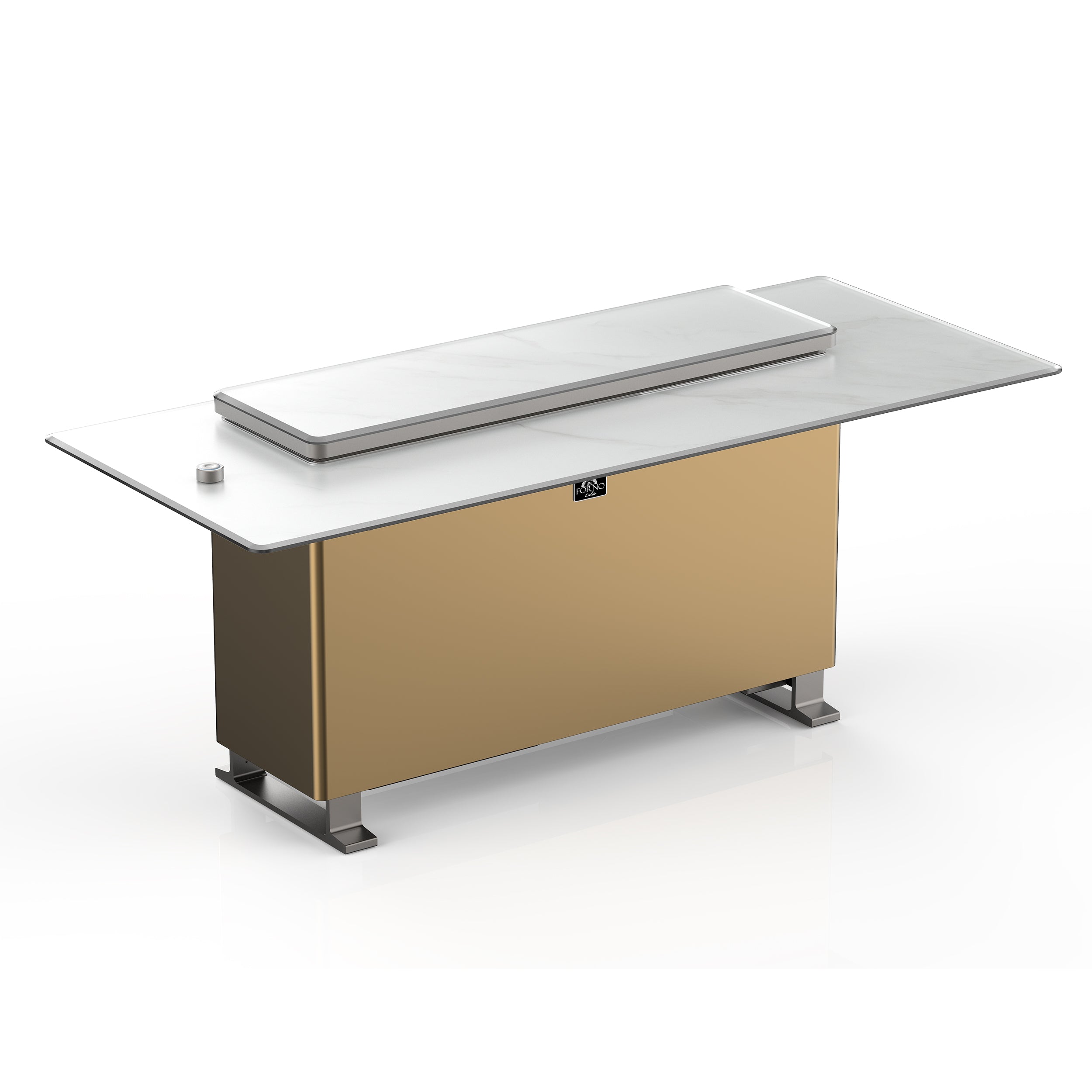 Elevato Smart Bar Table in White, 5.3 cu.ft fridge and freezer with Bluetooth control - BonPrix Électroménagers