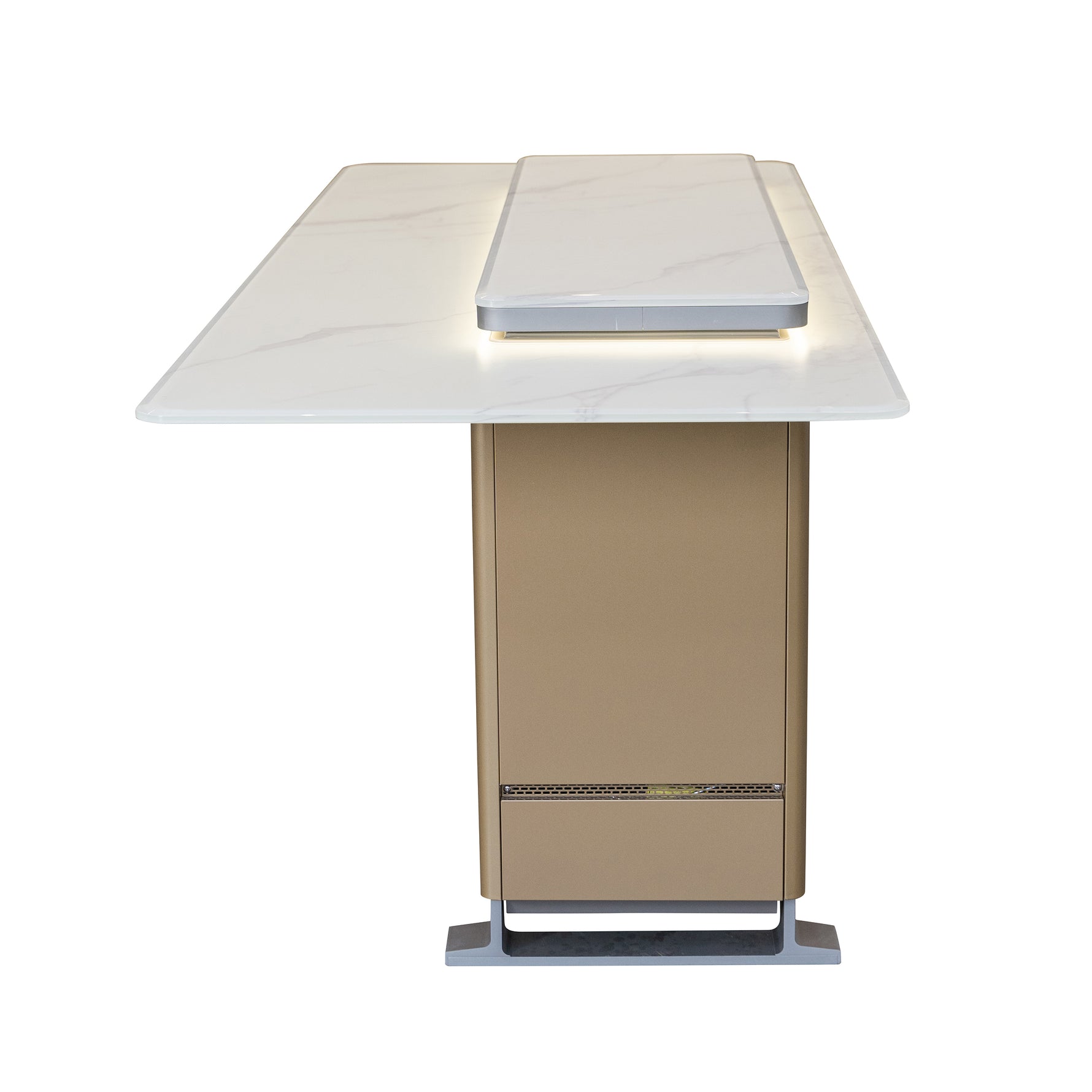 Elevato Smart Bar Table in White, 5.3 cu.ft fridge and freezer with Bluetooth control - BonPrix Électroménagers