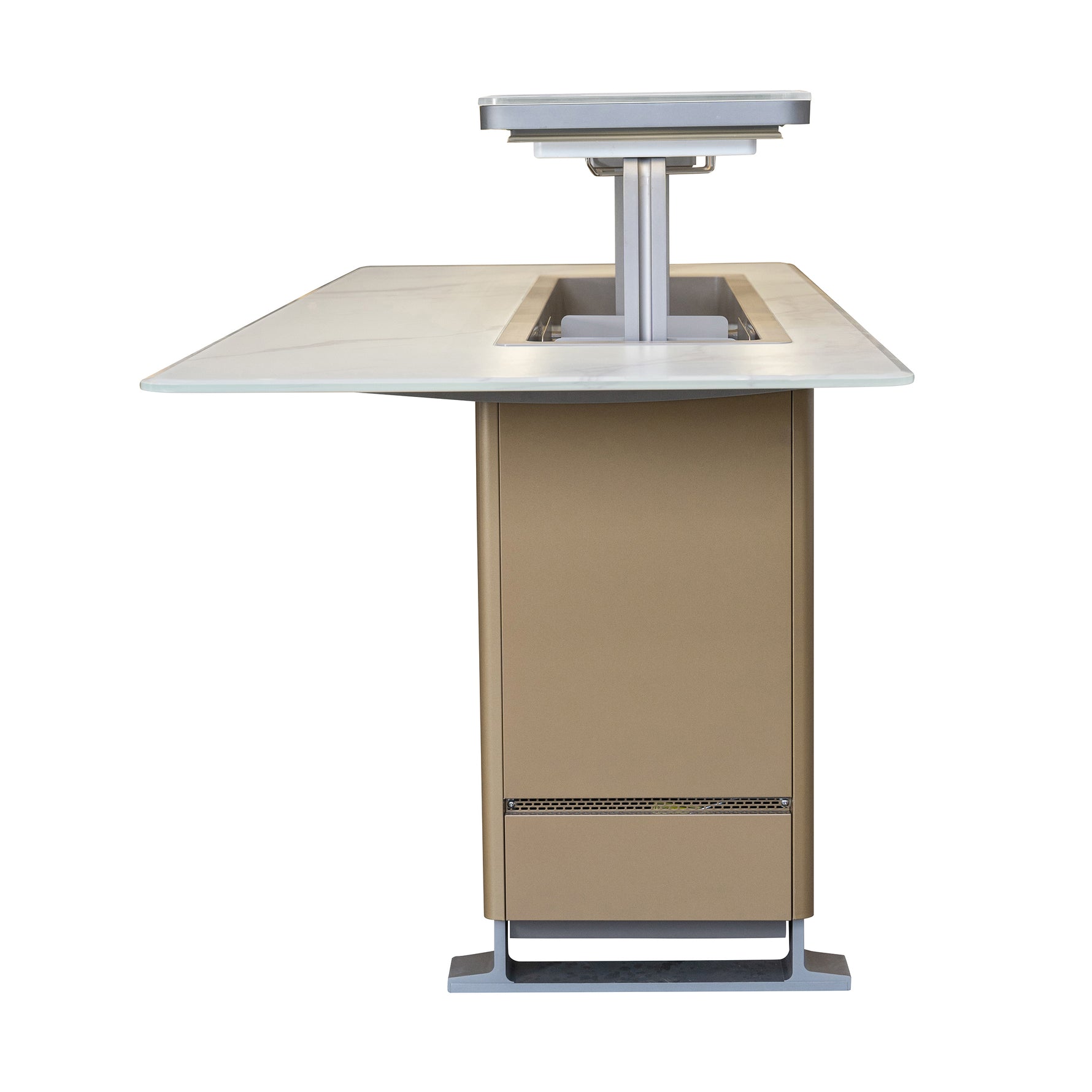 Elevato Smart Bar Table in White, 5.3 cu.ft fridge and freezer with Bluetooth control - BonPrix Électroménagers