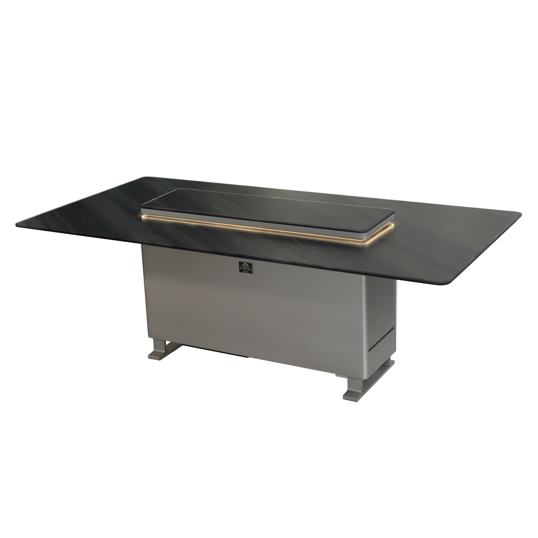 Cinetico Smart Dining Table, Midnight Marble, 5.3 cu.ft fridge and freezer with Bluetooth control