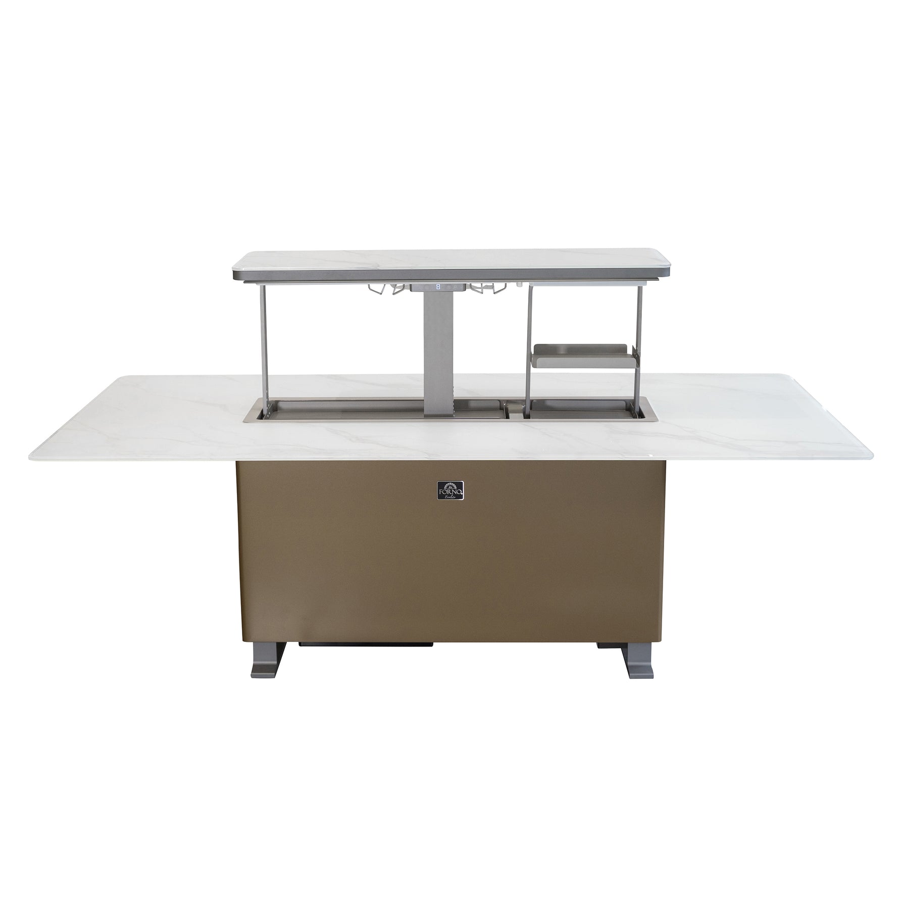 Cinetico Smart Dining Table in White, 5.3 cu.ft fridge and freezer with Bluetooth control - BonPrix Électroménagers