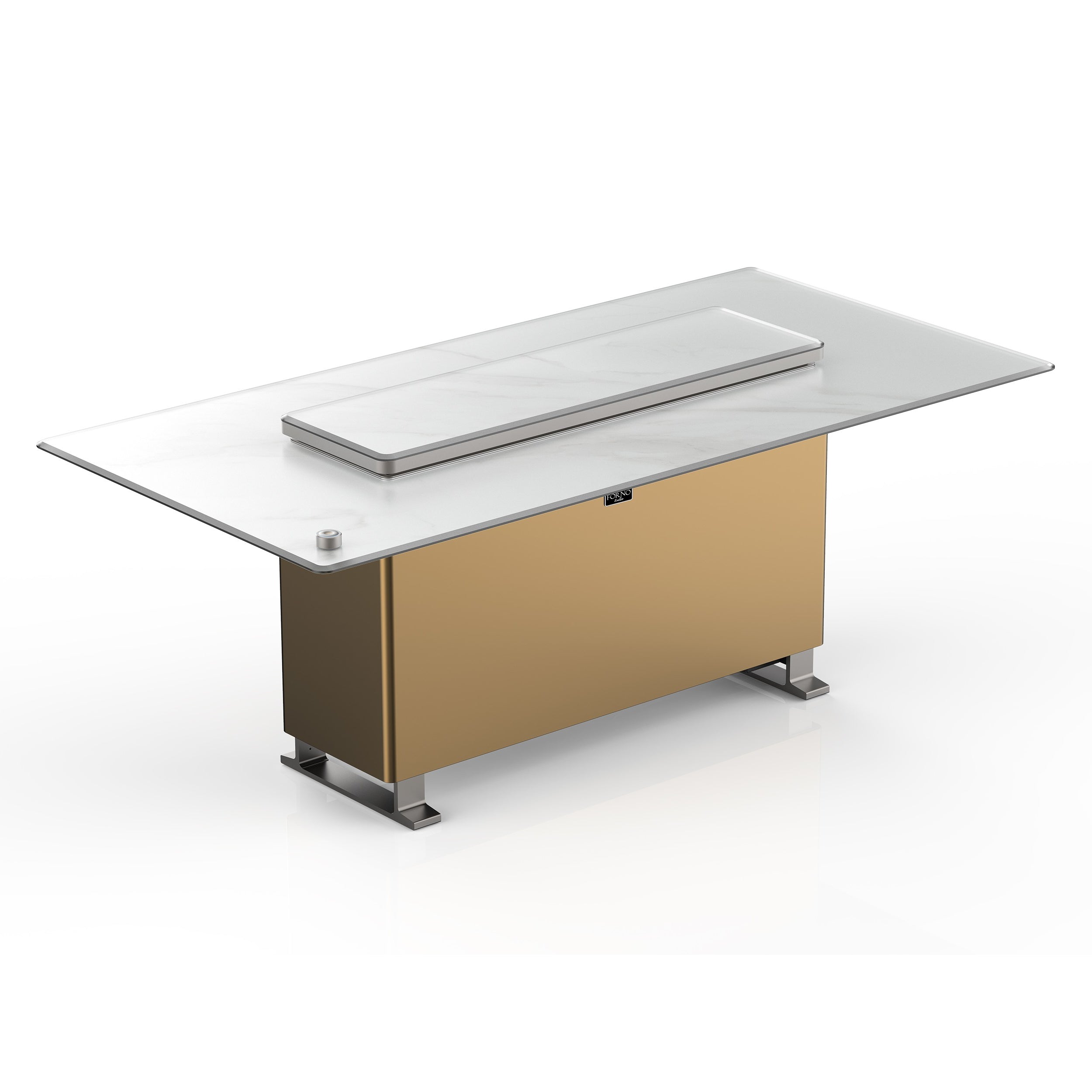 Cinetico Smart Dining Table in White, 5.3 cu.ft fridge and freezer with Bluetooth control - BonPrix Électroménagers
