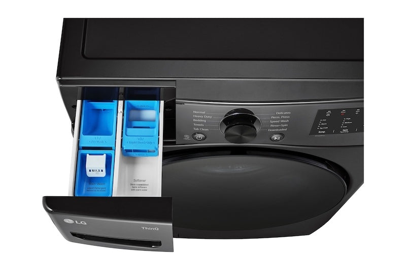 WM3580CX - WASHERS - LG - Front Loading - Black Stainless - Open Box - BonPrix Électroménagers