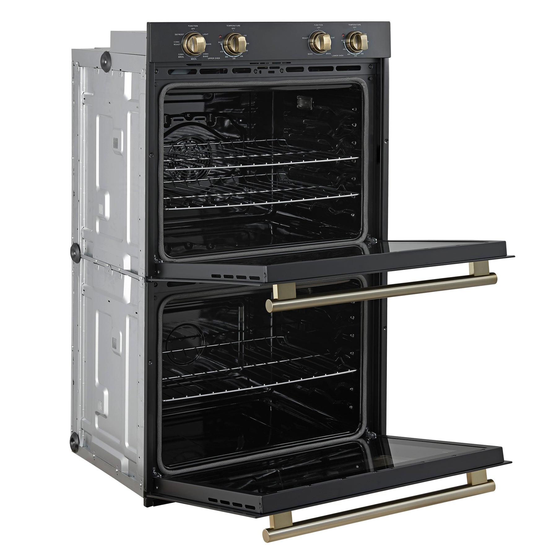 Forno Vomero 30-Inch Double Wall Oven, Black, 10 cu.ft Total Capacity, 7100W Convection, Mechanical Controls, Manuel Steam Clean - BonPrix Électroménagers