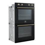 Forno Vomero 30-Inch Double Wall Oven, Black, 10 cu.ft Total Capacity, 7100W Convection, Mechanical Controls, Manuel Steam Clean - BonPrix Électroménagers
