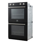Forno Vomero 30-Inch Double Wall Oven, Black, 10 cu.ft Total Capacity, 7100W Convection, Mechanical Controls, Manuel Steam Clean - BonPrix Électroménagers