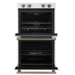 Forno Vomero 30-Inch Double Wall Oven, White, 10 cu.ft Total Capacity, 7100W Convection, Mechanical Controls, Manuel Steam Clean - BonPrix Électroménagers