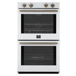 Forno Vomero 30-Inch Double Wall Oven, White, 10 cu.ft Total Capacity, 7100W Convection, Mechanical Controls, Manuel Steam Clean - BonPrix Électroménagers