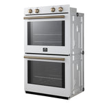 Forno Vomero 30-Inch Double Wall Oven, White, 10 cu.ft Total Capacity, 7100W Convection, Mechanical Controls, Manuel Steam Clean - BonPrix Électroménagers