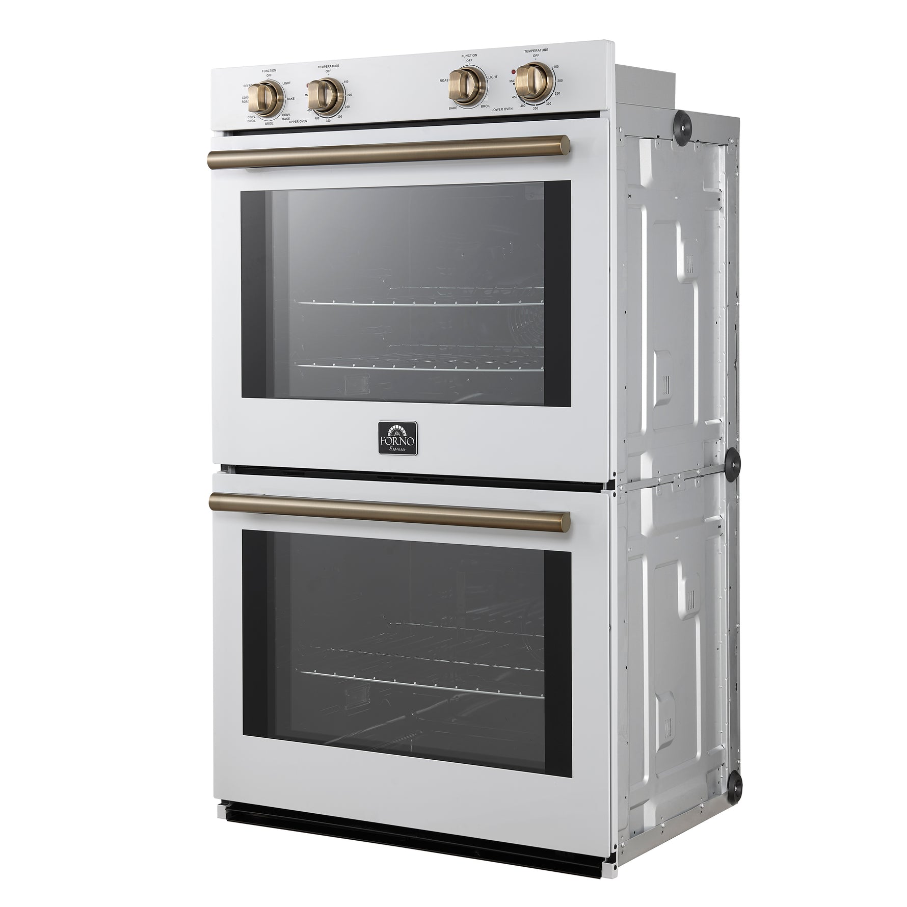 Forno Vomero 30-Inch Double Wall Oven, White, 10 cu.ft Total Capacity, 7100W Convection, Mechanical Controls, Manuel Steam Clean - BonPrix Électroménagers