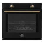 Forno Vomero 30-Inch Wall Oven, Black, 5 cu.ft Capacity, 3550 Watts Convection, Mechanical Controls, Manuel Steam Clean - BonPrix Électroménagers