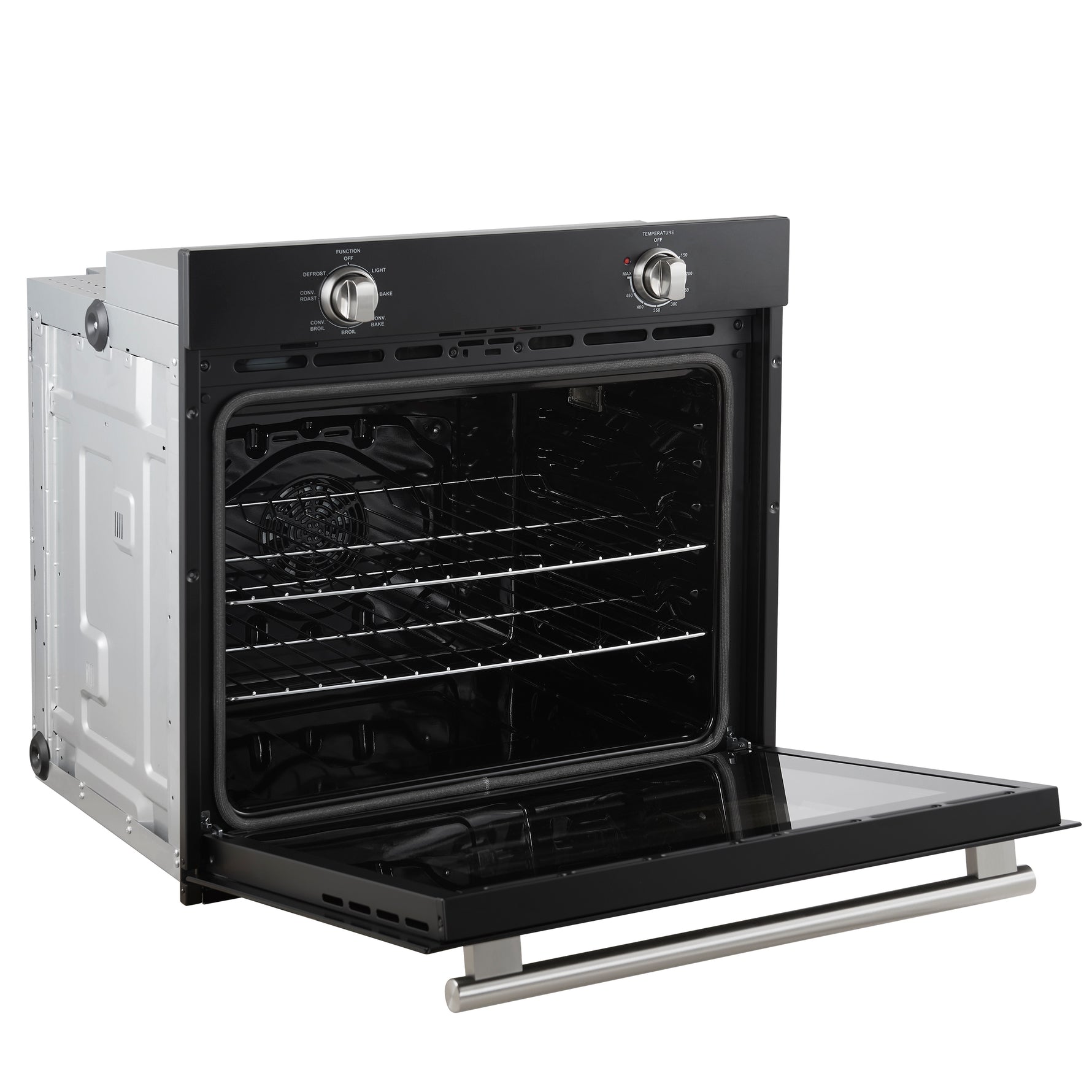 Forno Vomero 30-Inch Wall Oven, Black, 5 cu.ft Capacity, 3550 Watts Convection, Mechanical Controls, Manuel Steam Clean - BonPrix Électroménagers